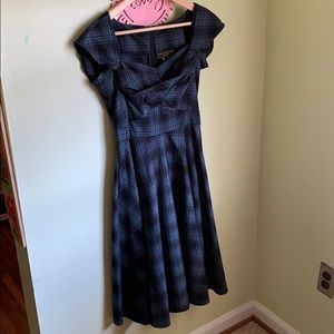 Stop Staring blue and black plaid dress size small